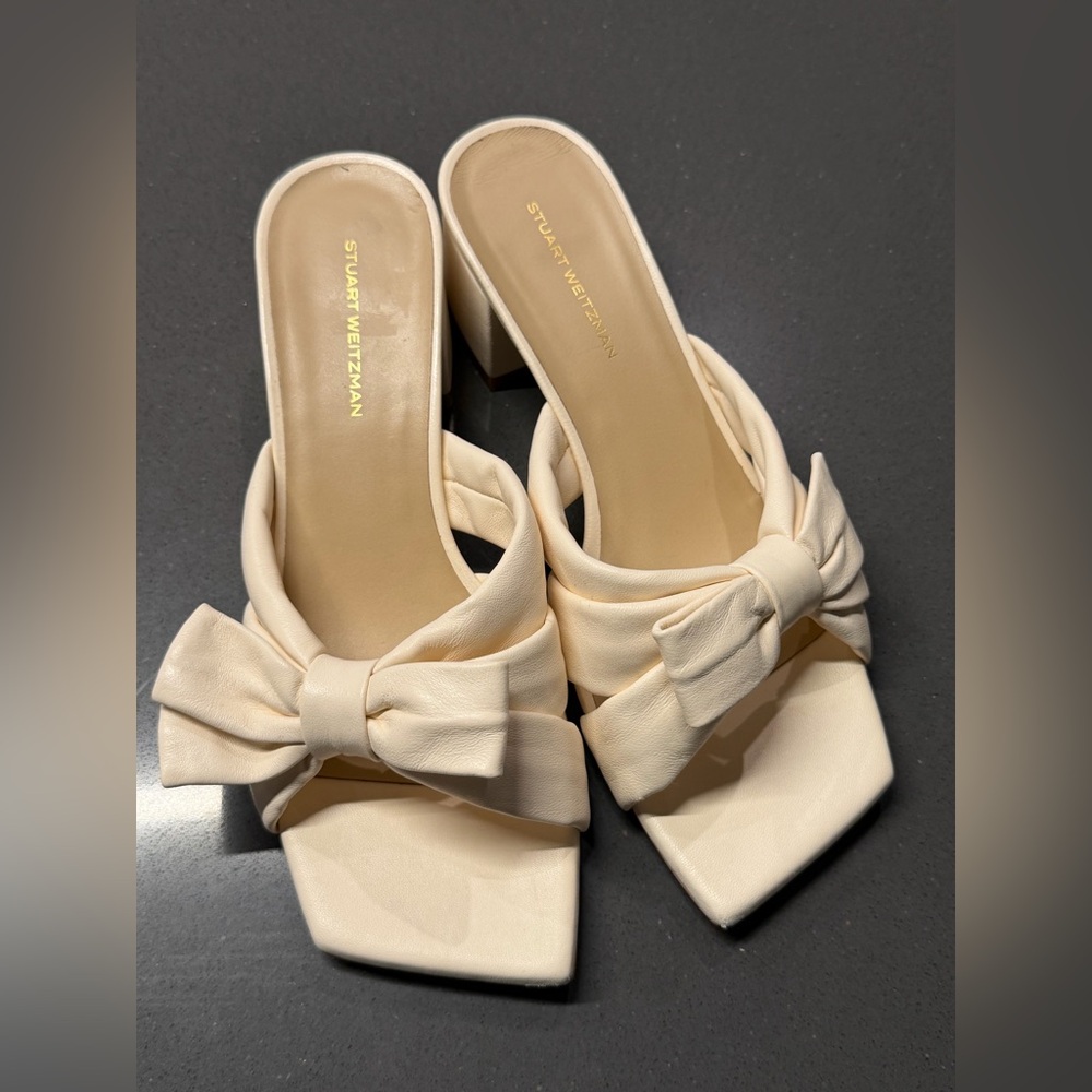 STUART WEITZMAN Sofia 45MM Bow Leather Sandals Size 6.5 - Picture 5 of 13